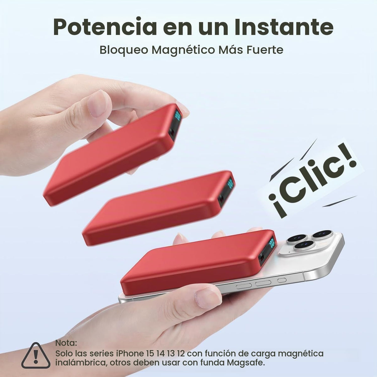 HHETP Cargador portátil magnético de 10800 mAh para batería Magsafe...