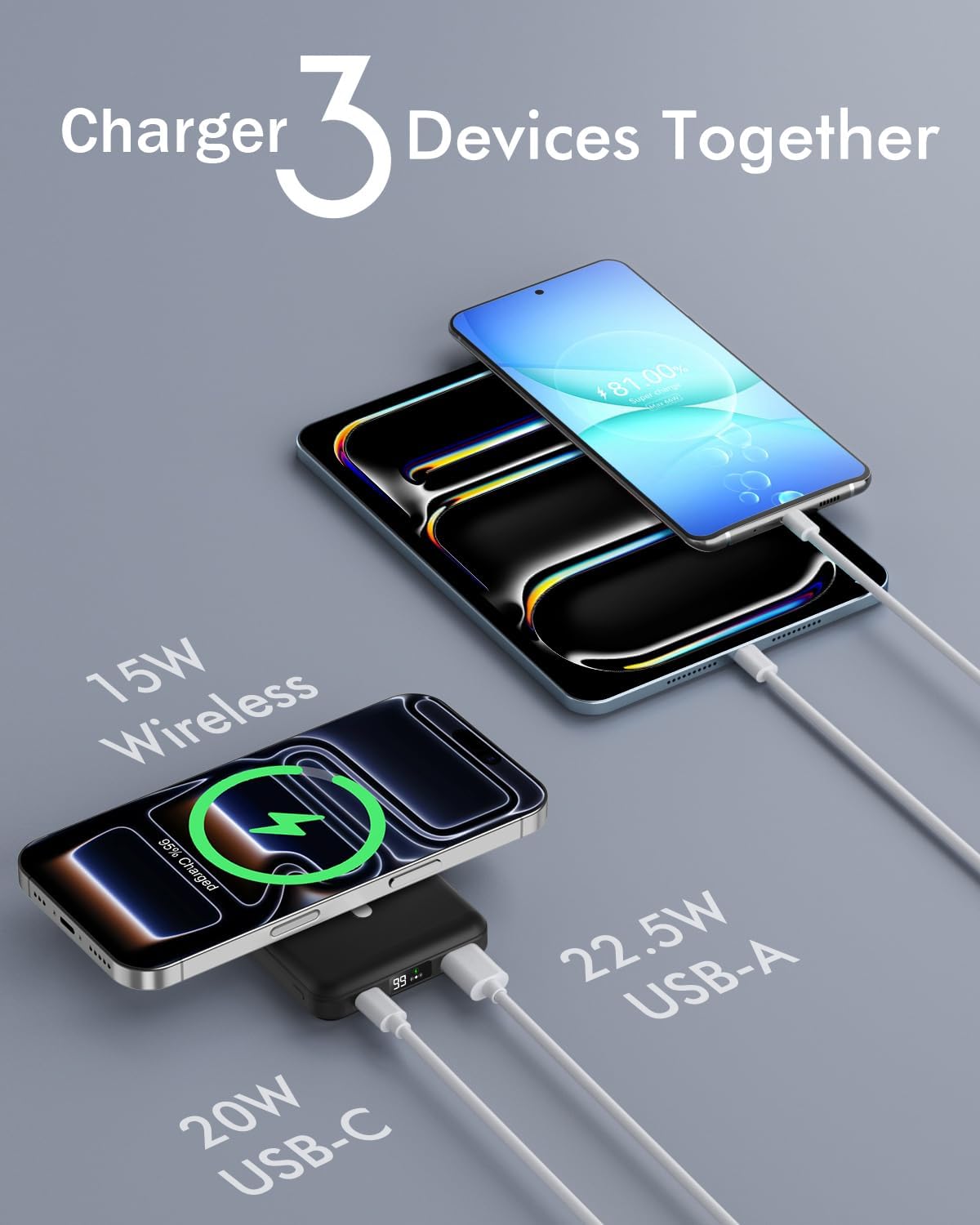 podoru para MagSafe Power Bank, cargador portátil magnético plegabl...