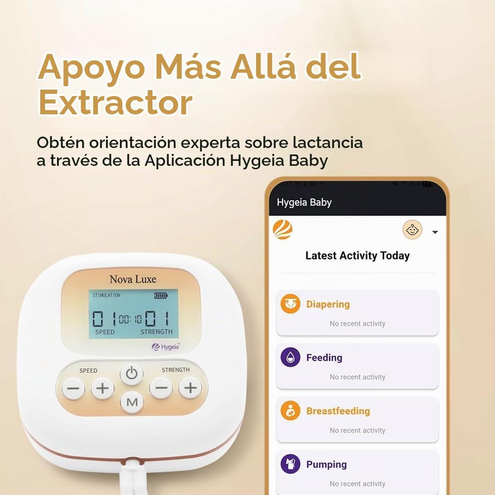 Hygeia Nova Luxe - Extractor de leche eléctrico con copas de colecc...