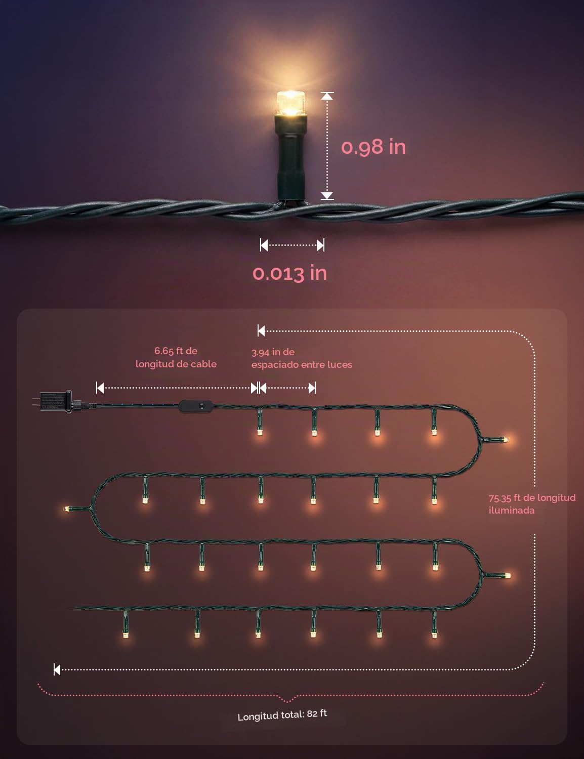 Minetom - Luces inteligentes para árbol de Navidad, Halloween, 165...