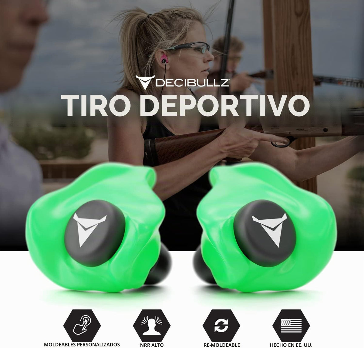 Decibullz - Tapones para los oídos moldeados personalizados, 31dB N...