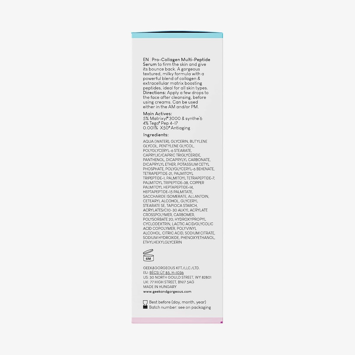 Geek & Gorgeous Power Peptides - Suero lechoso, multipéptido, 1 onz...