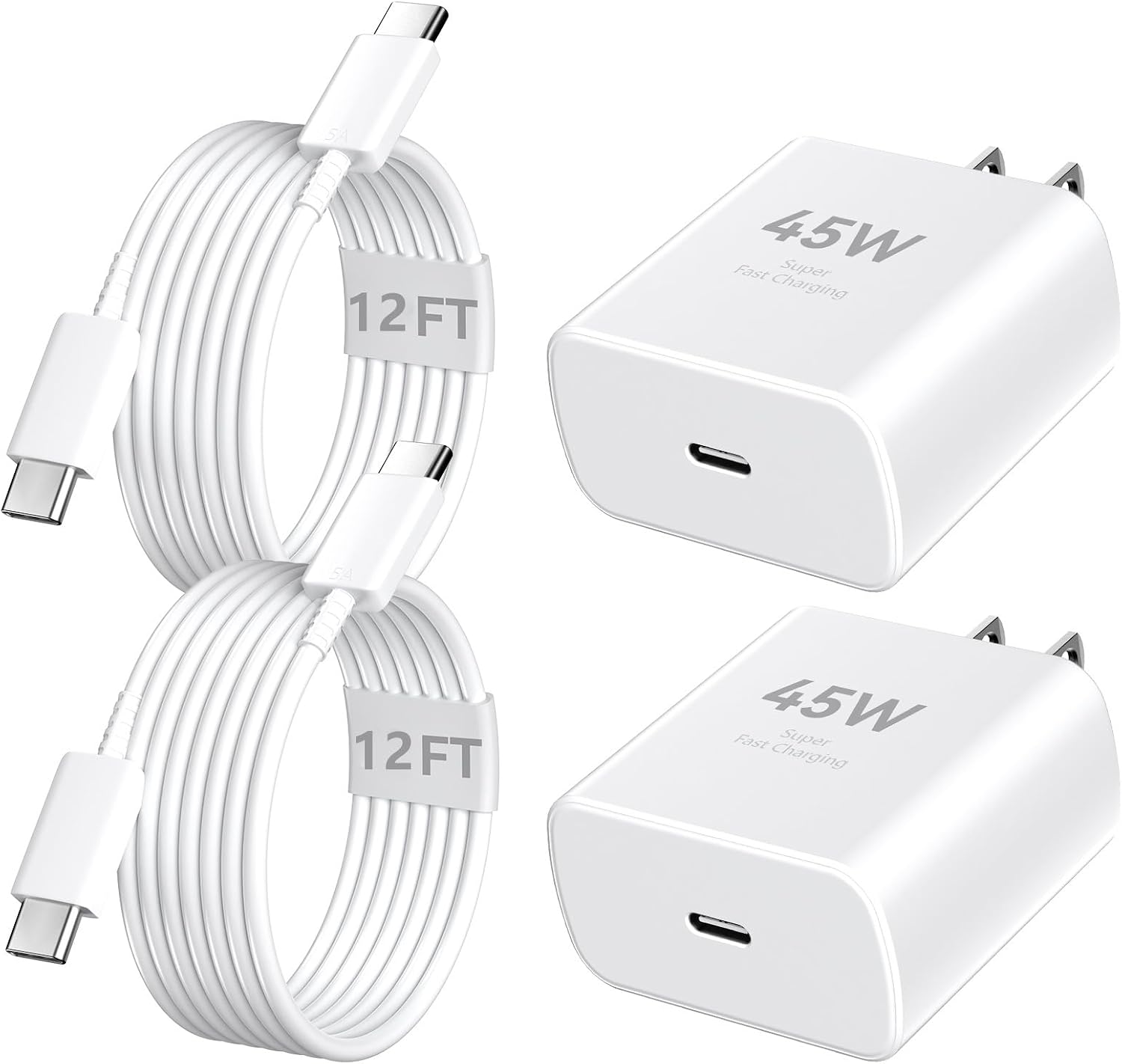Cargador para iPhone 17, 16, 15 Pro Max, carga rápida, cargador USB C de 45 W, cable de carga rápida de 3 metros