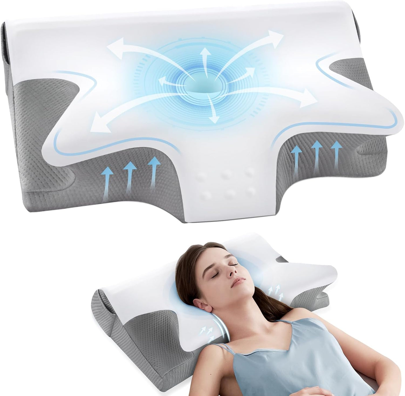 Almohada cervical de alivio efectivo del dolor para dormir, almohad...