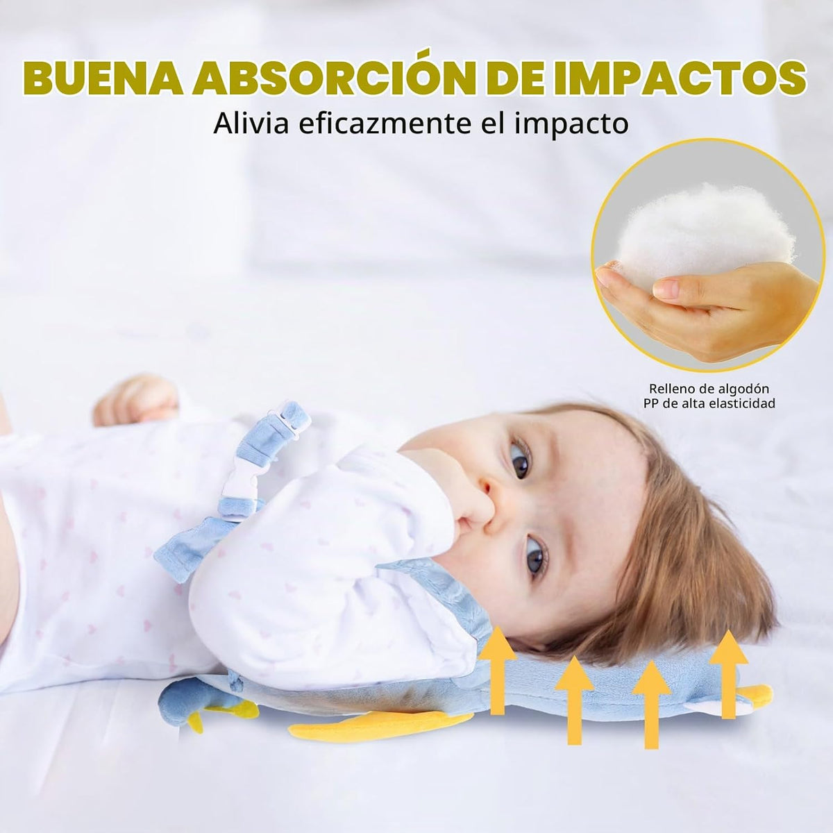Mochila de protección para la cabeza del bebé, suave y cómoda, boni...