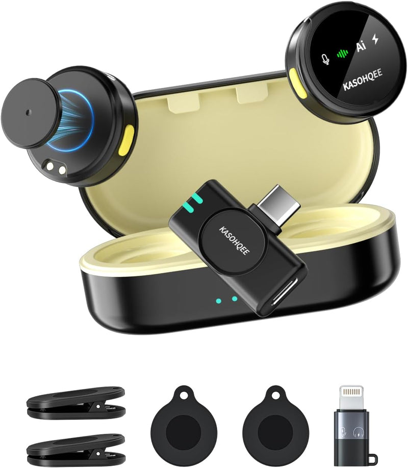 Micrófono Lavalier inalámbrico para iPhone 17\/16\/15\/14, iPad y A...
