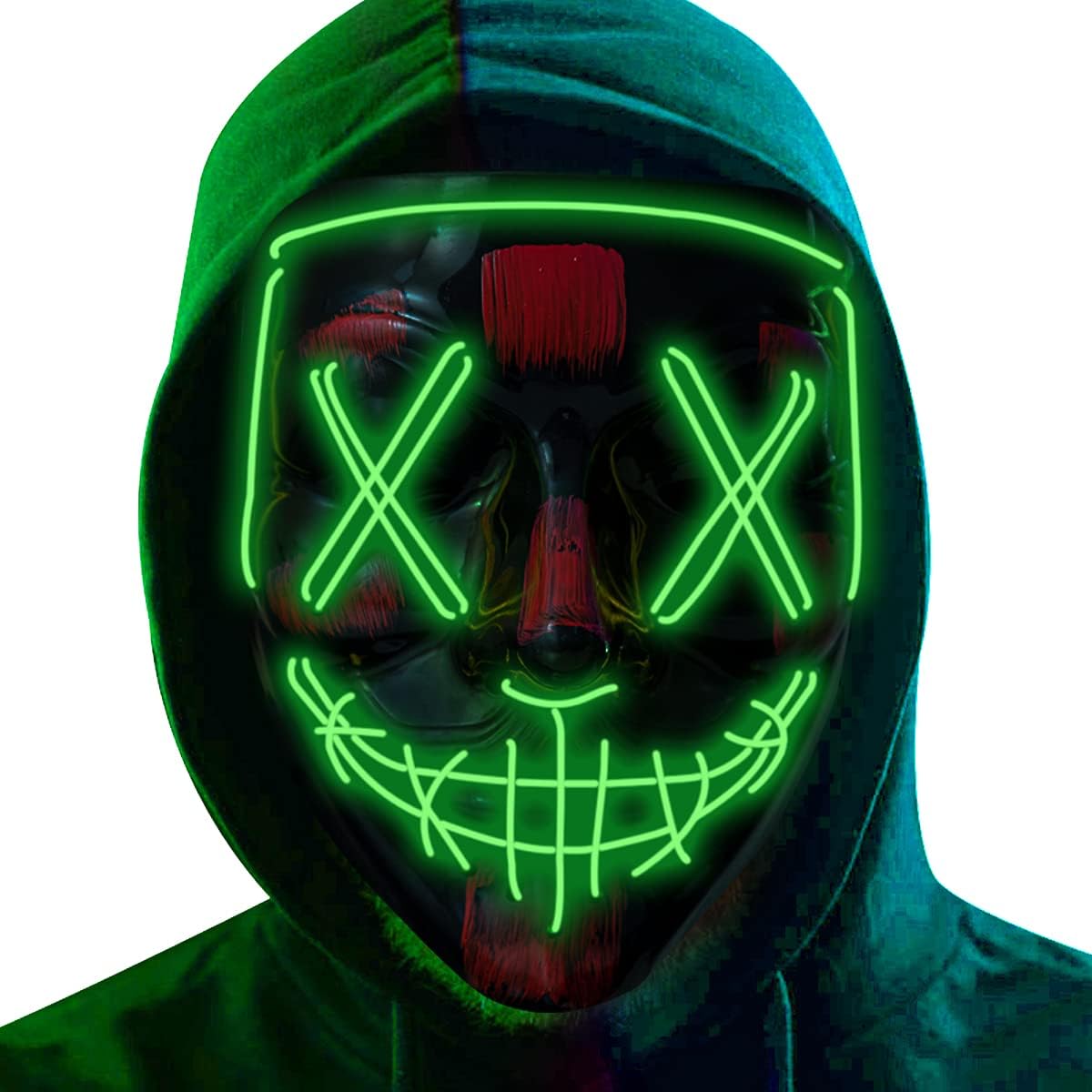 Poptrend Máscara de Halloween Máscaras LED que se Iluminan para Fes...