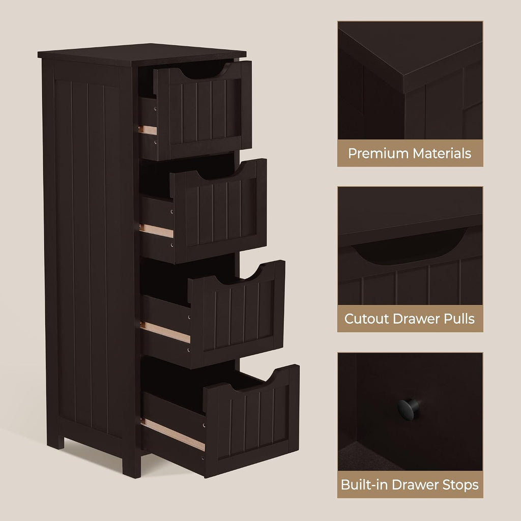 Yaheetech Gabinete de almacenamiento para baño, diseño delgado de 4...
