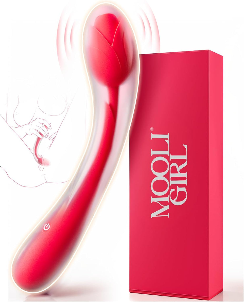 MOOLIGIRL Juguetes sexuales Rose para mujer, vibrador de silicona t...