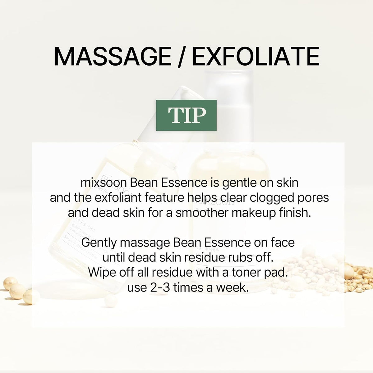 Bean Essence - Exfoliante líquido suave para el cuidado de la piel...