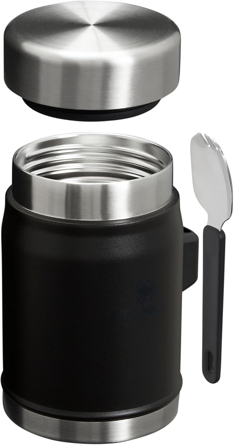 STANLEY 1913 Tarro de comida clásico con tenedor 0,4 L - Negro | Ma...