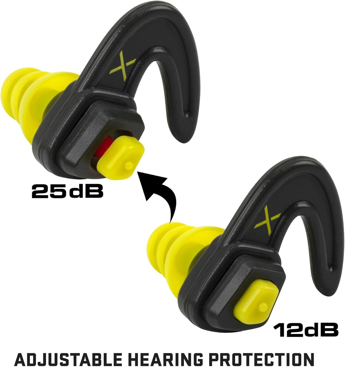 ULTRX Tapones para los oídos de protección ajustable, gris\/amarillo