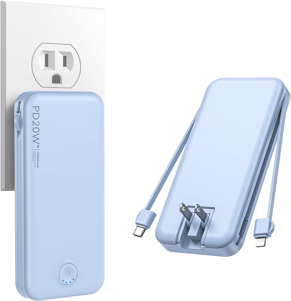 Cargador portátil Nusyddy de carga rápida de 10000 mAh con enchufe...