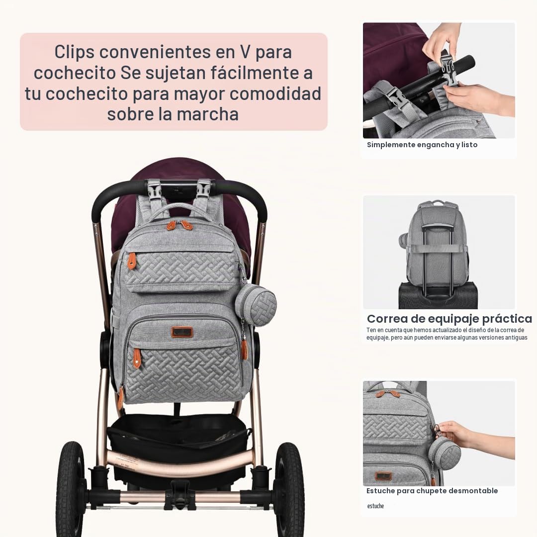 BabbleRoo - Mochila para pañales unisex con cambiador, funda para c...