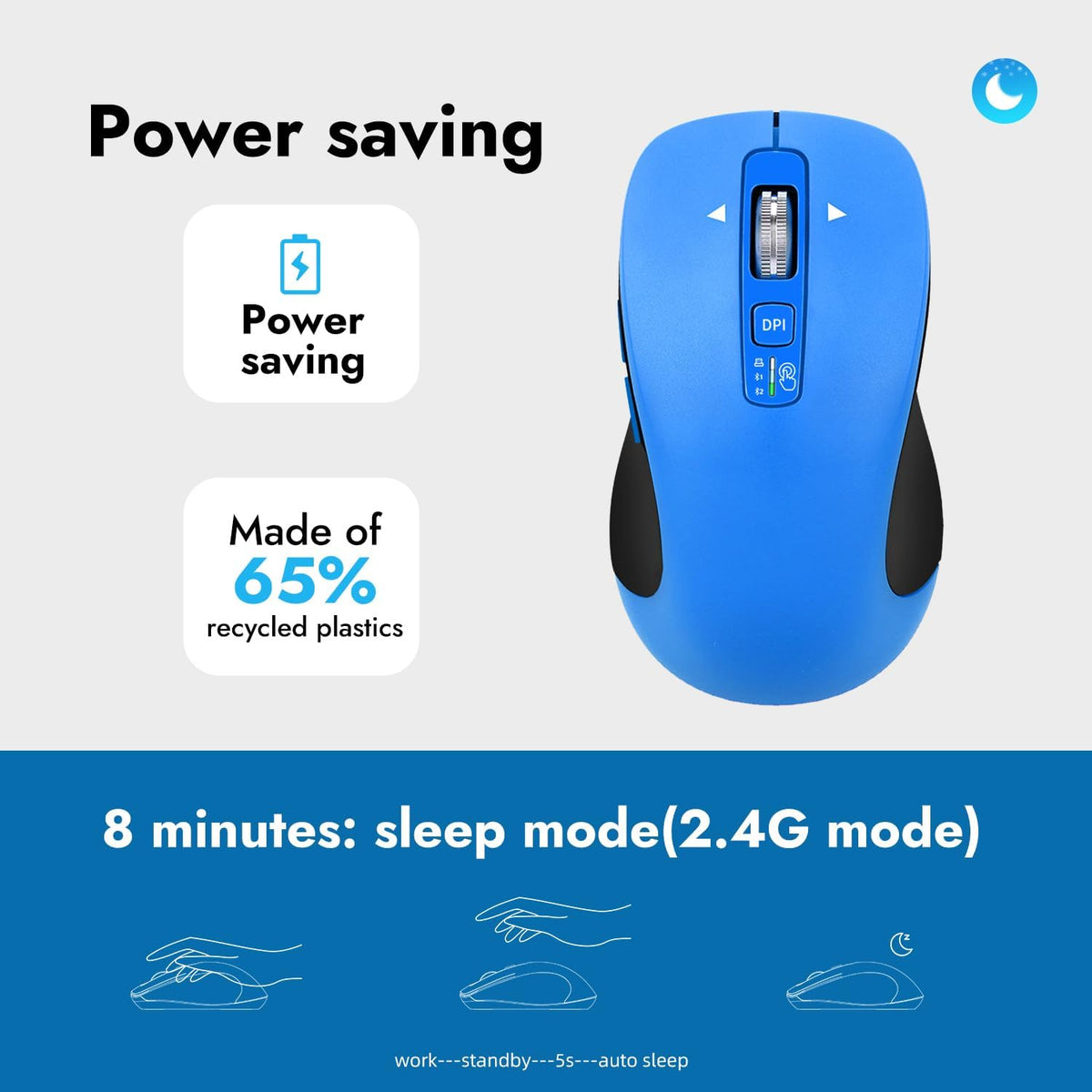 CITLLA Ratón Inalámbrico Bluetooth (USB + BT1 + BT2), Tamaño Comple...