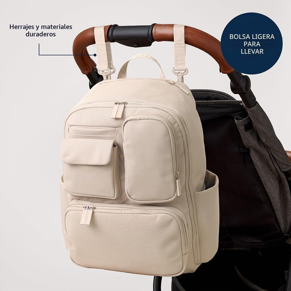 Itzy Ritzy Mochila para pañales utilitaria: cuenta con 17 bolsillos...