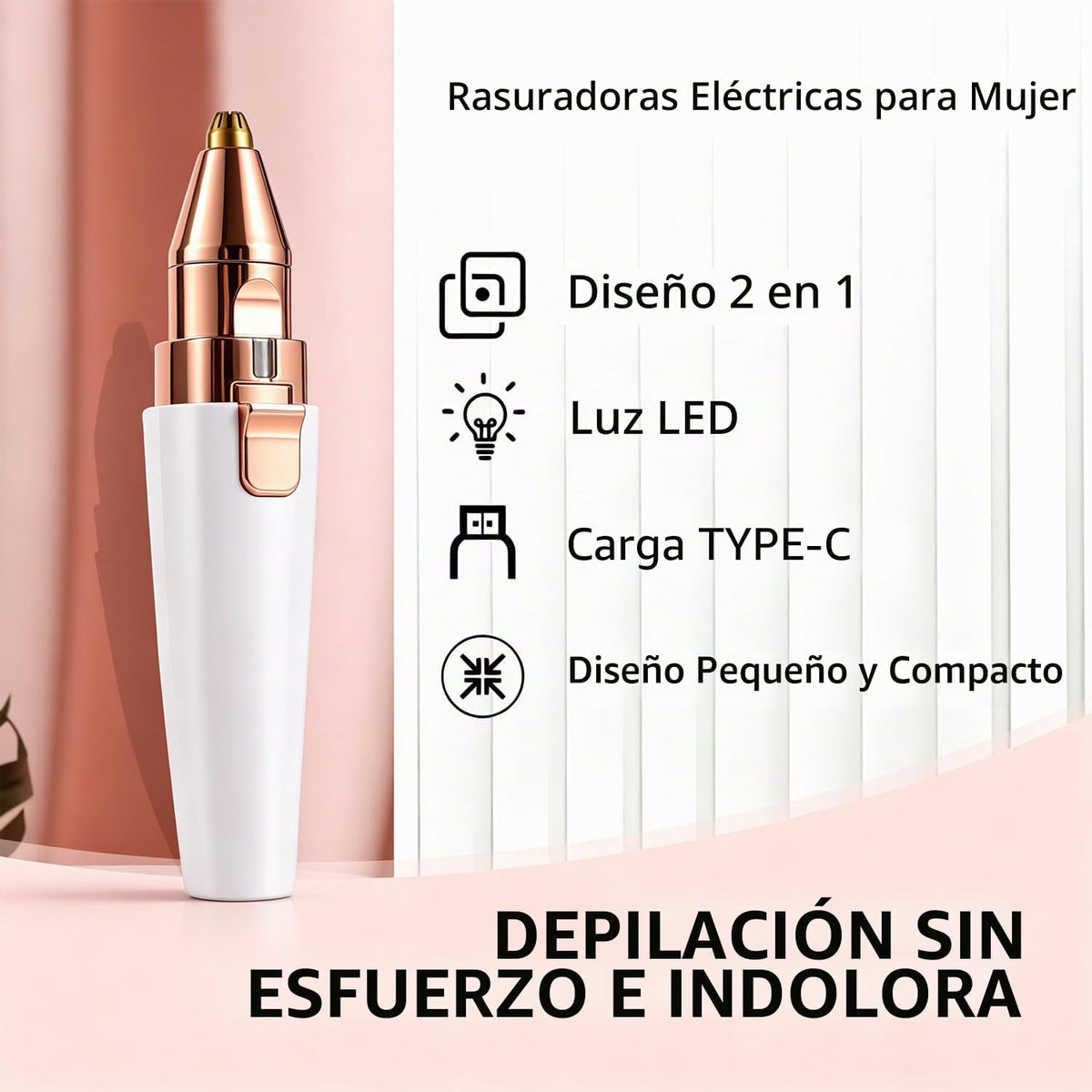 Depilación facial para mujeres, dispositivo de depilación eléctrico...