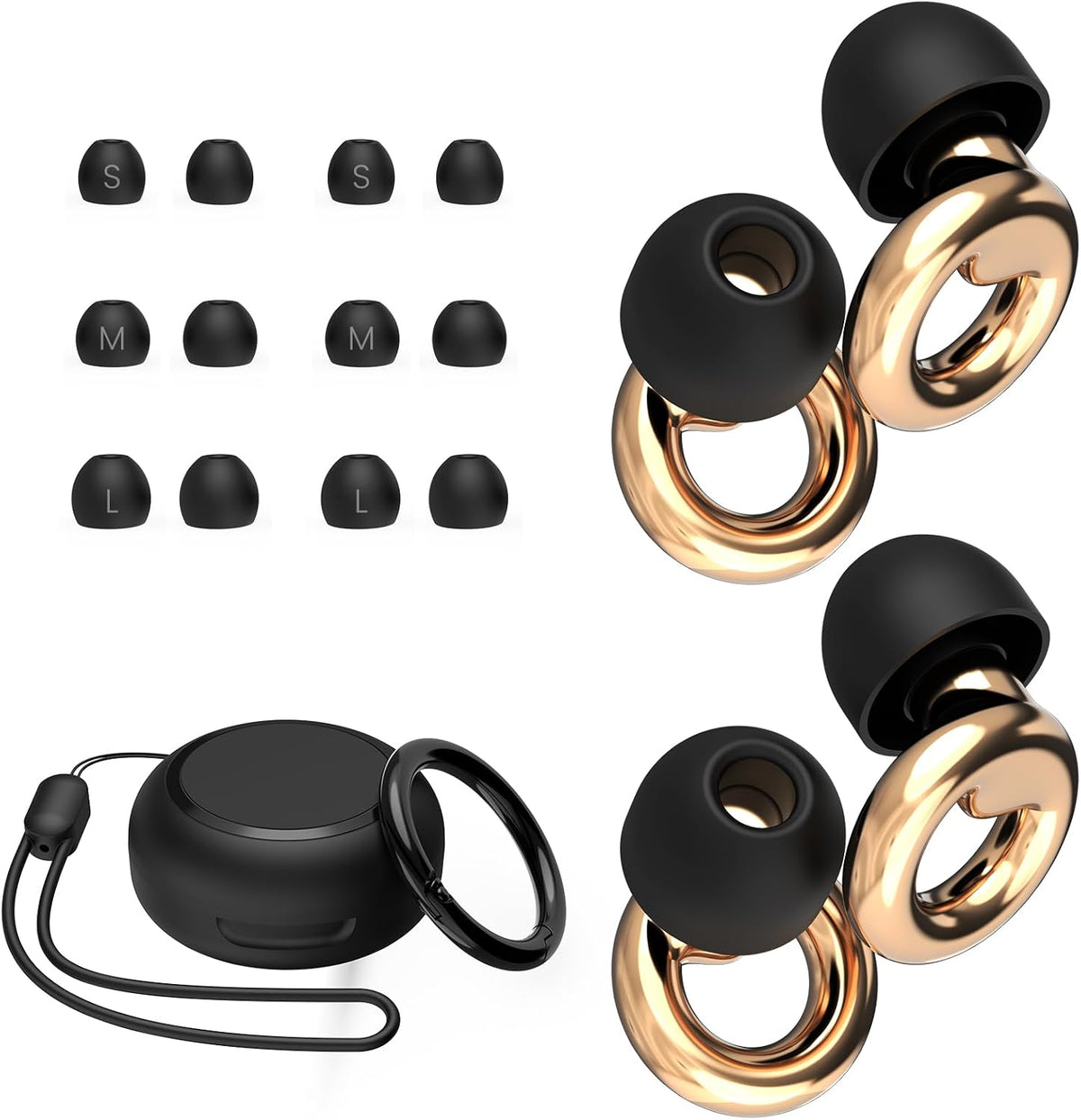 JUSTRVN Tapones para los oídos para dormir, 2 pares de elegantes ta...