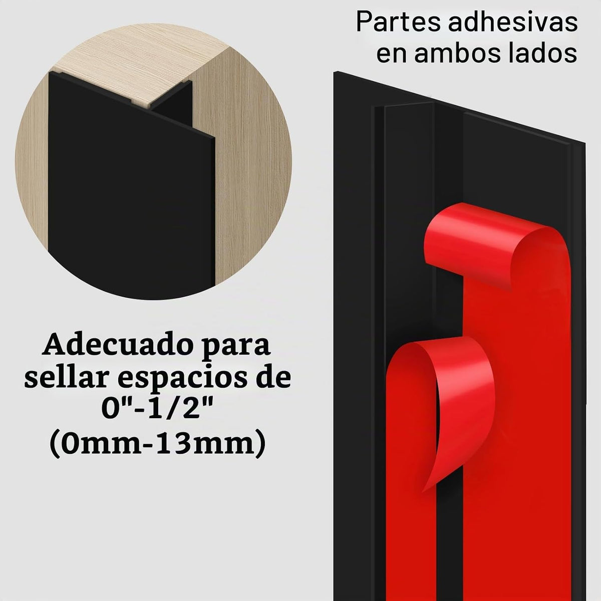 Benory Burlete de silicona en forma de T, negro, 1.38 pulgadas de a...