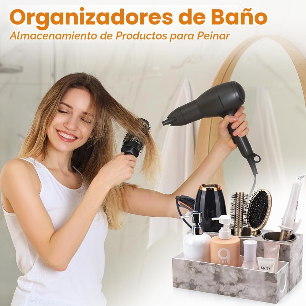 GFWARE Organizador de herramientas de pelo de mármol, almacenamient...