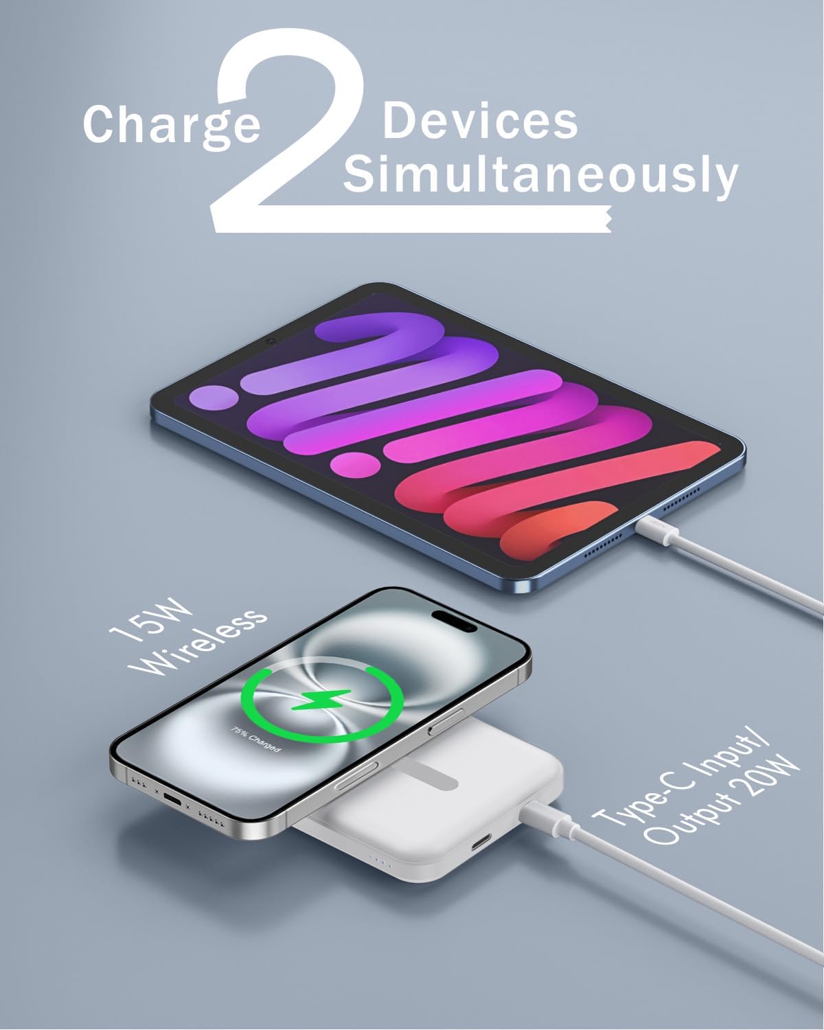 podoru para MagSafe Power Bank 5000mAh, cargador portátil magnético...