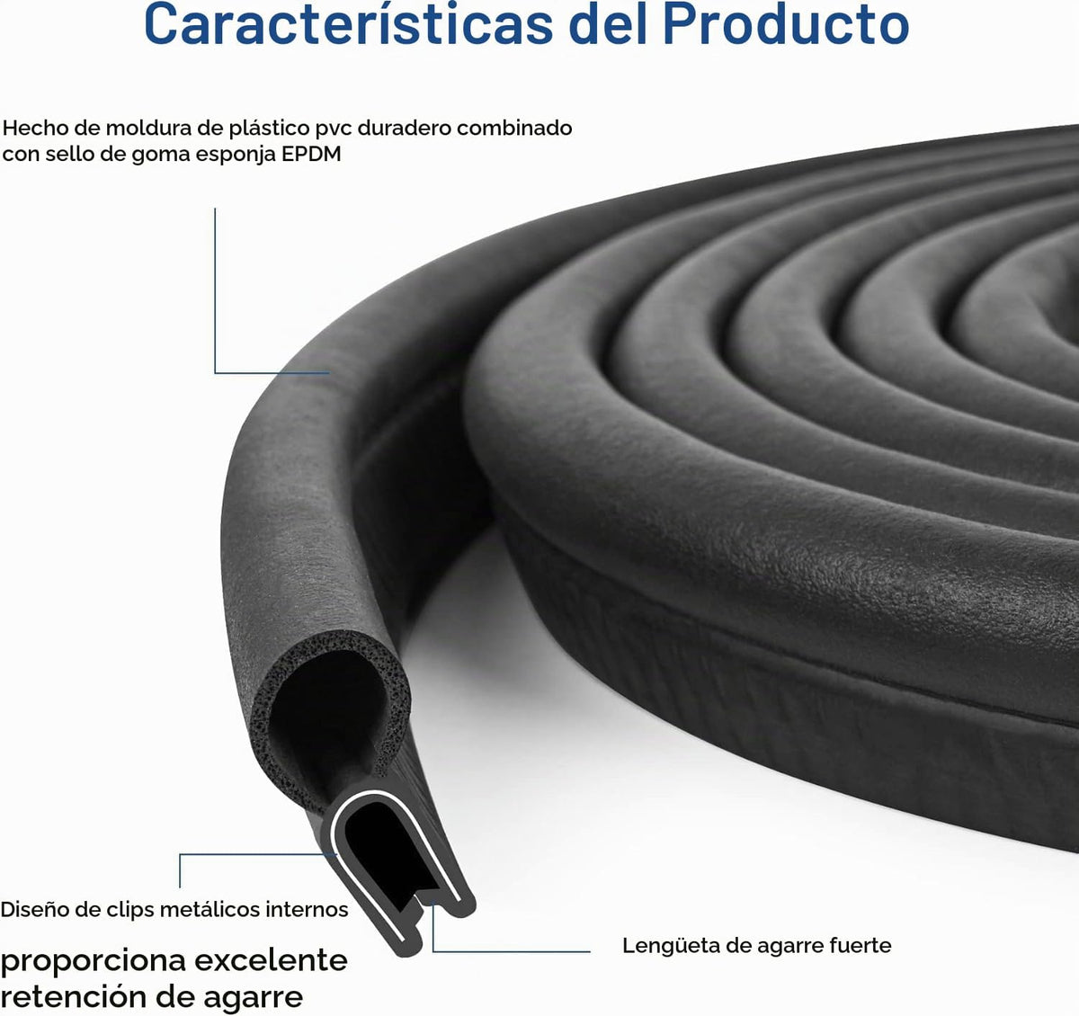 Kikerike Burlete para puerta automotriz de 50 pies para puerta de a...