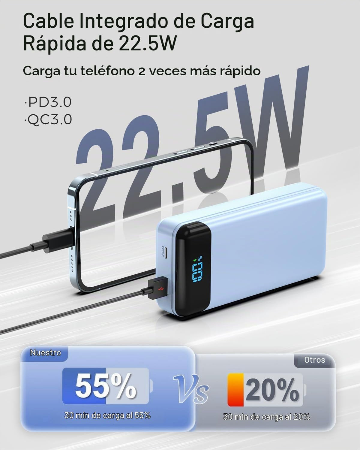 Eliegntist Banco portátil del poder del cargador 40000mAh, carga rá...