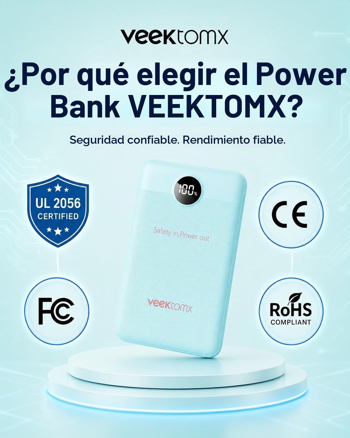 VEEKTOMX 10000mAh Mini Power Bank, cargador rápido de 22,5W para iP...