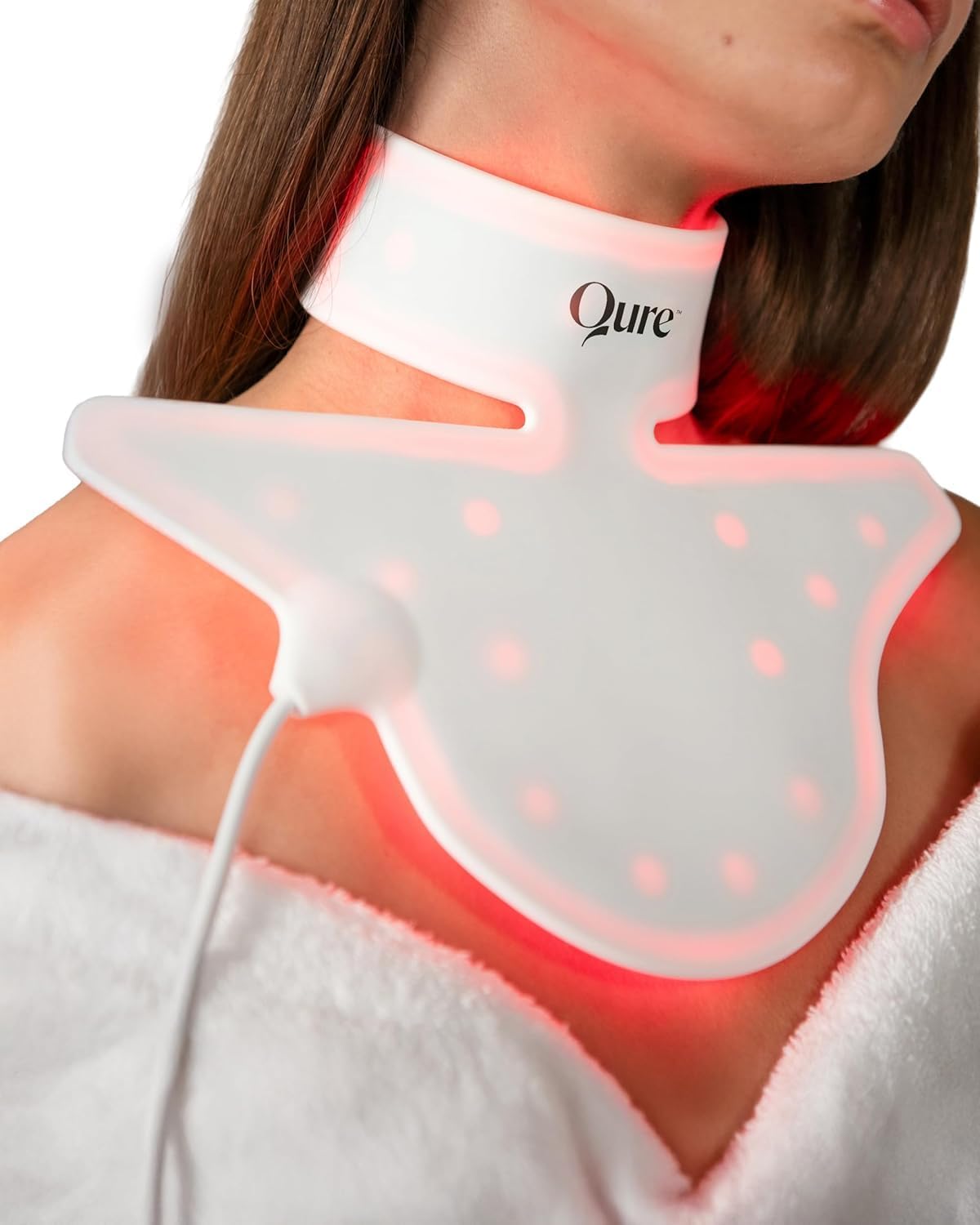 Qure Cuello, escote, sistema LED de pecho, terapia de luz roja, 2 l...