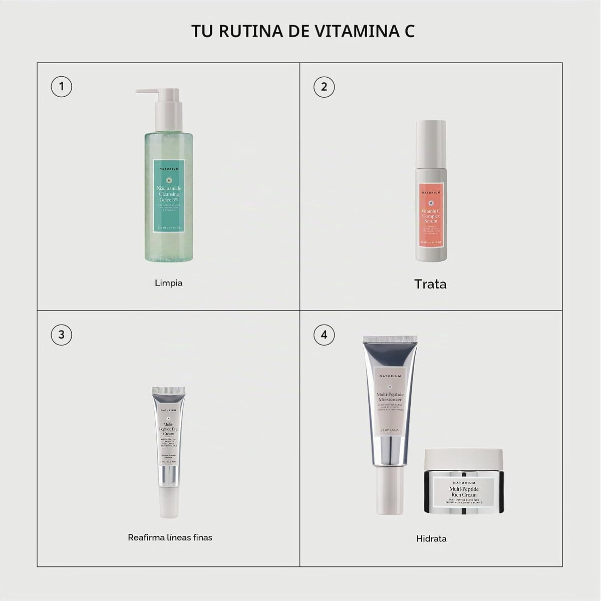 Naturium - Suero complejo de vitamina C con ácido hialurónico, 1 fl...