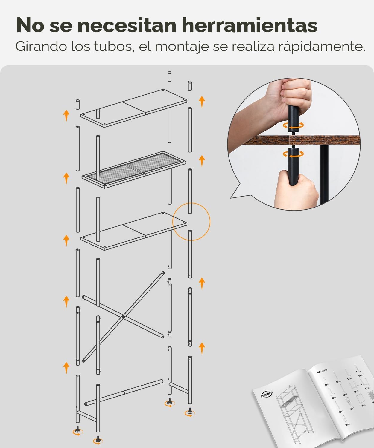 HOOBRO Almacenamiento sobre el inodoro, organizador de baño de 3 ni...
