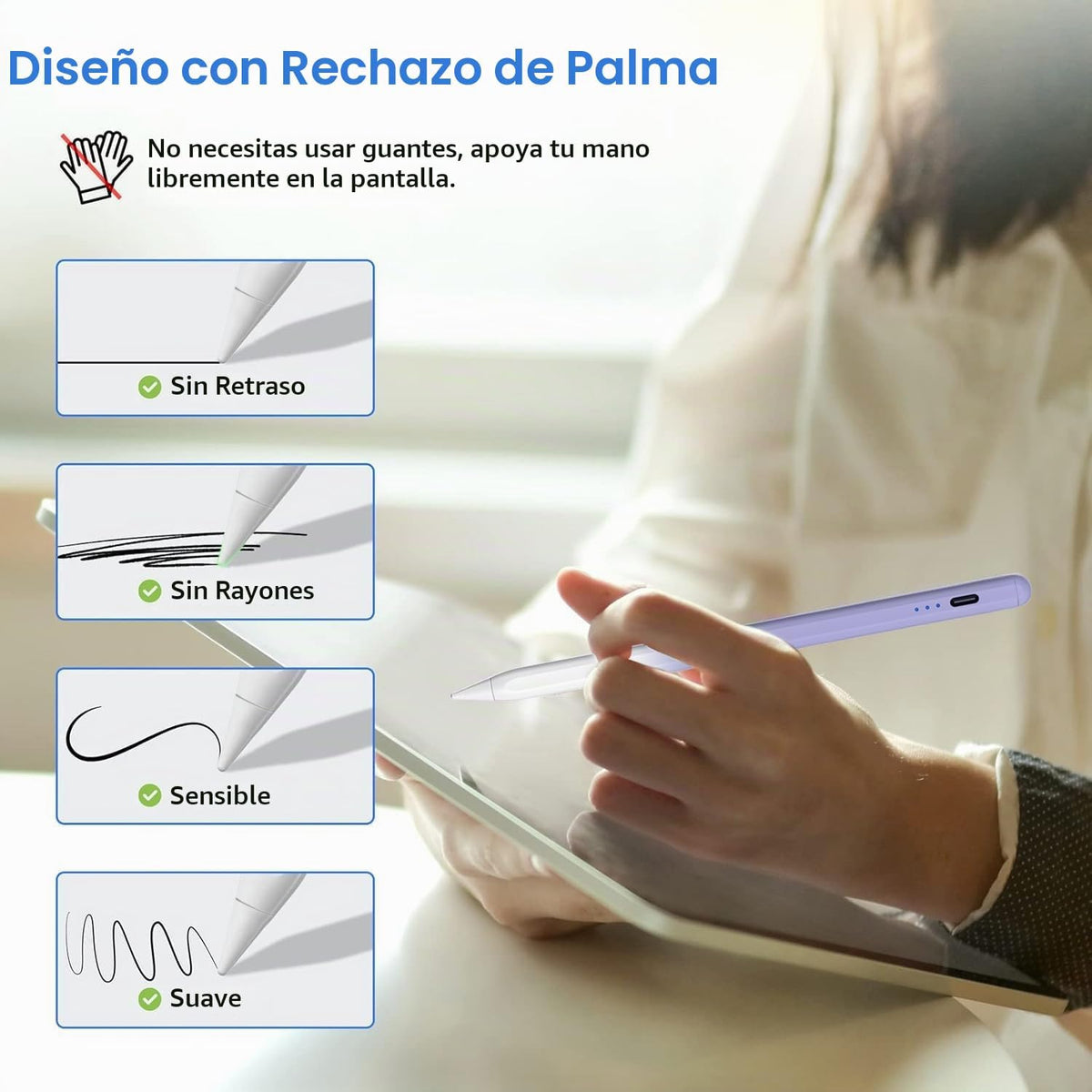 Lápiz óptico para Apple iPad 2018-2026 iPad Pencil para A16\/11\/10...
