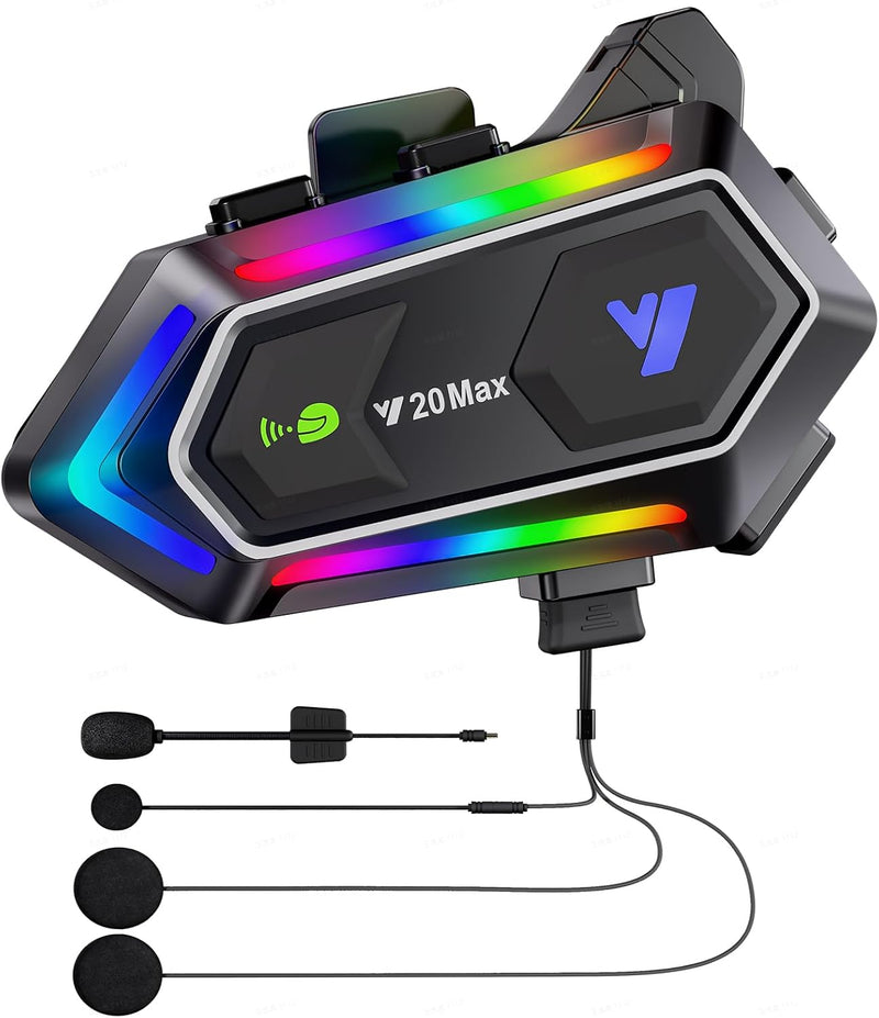Oumurs Y20MAX - Auriculares Bluetooth para motocicleta, sistema de...
