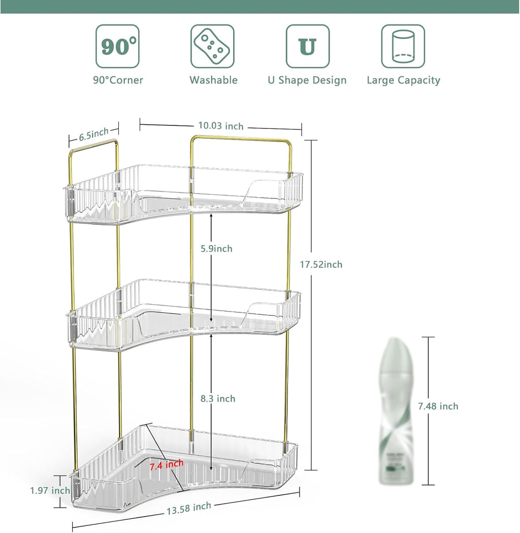 Webetop Organizador de Esquina para Encimera de Baño de 3 Niveles,...