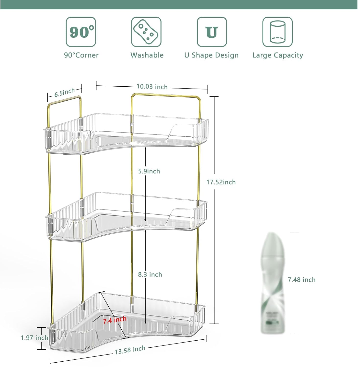 Webetop Organizador de Esquina para Encimera de Baño de 3 Niveles,...