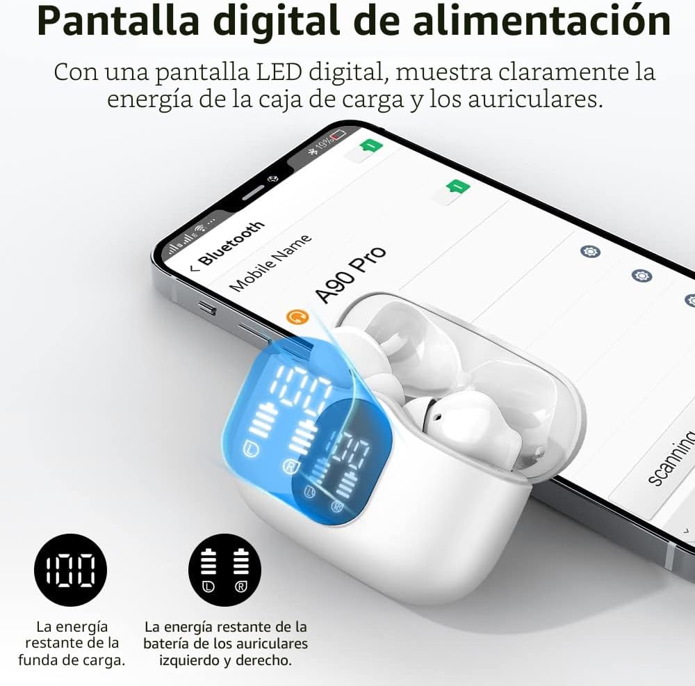 Auriculares inalámbricos verdaderos Auriculares Bluetooth Auricular...