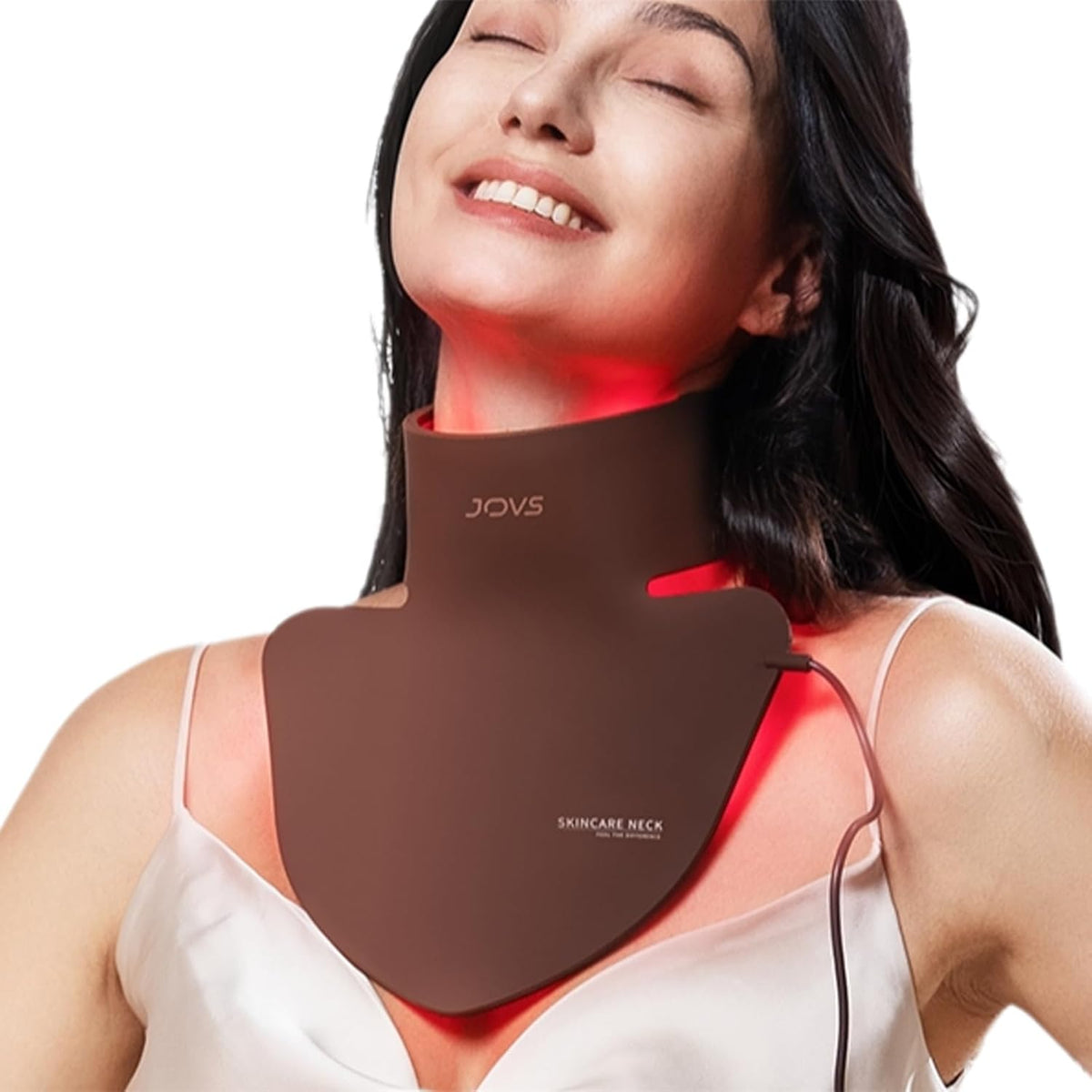 JOVS - Terapia de luz roja para cuello y pecho, máscara de terapia...