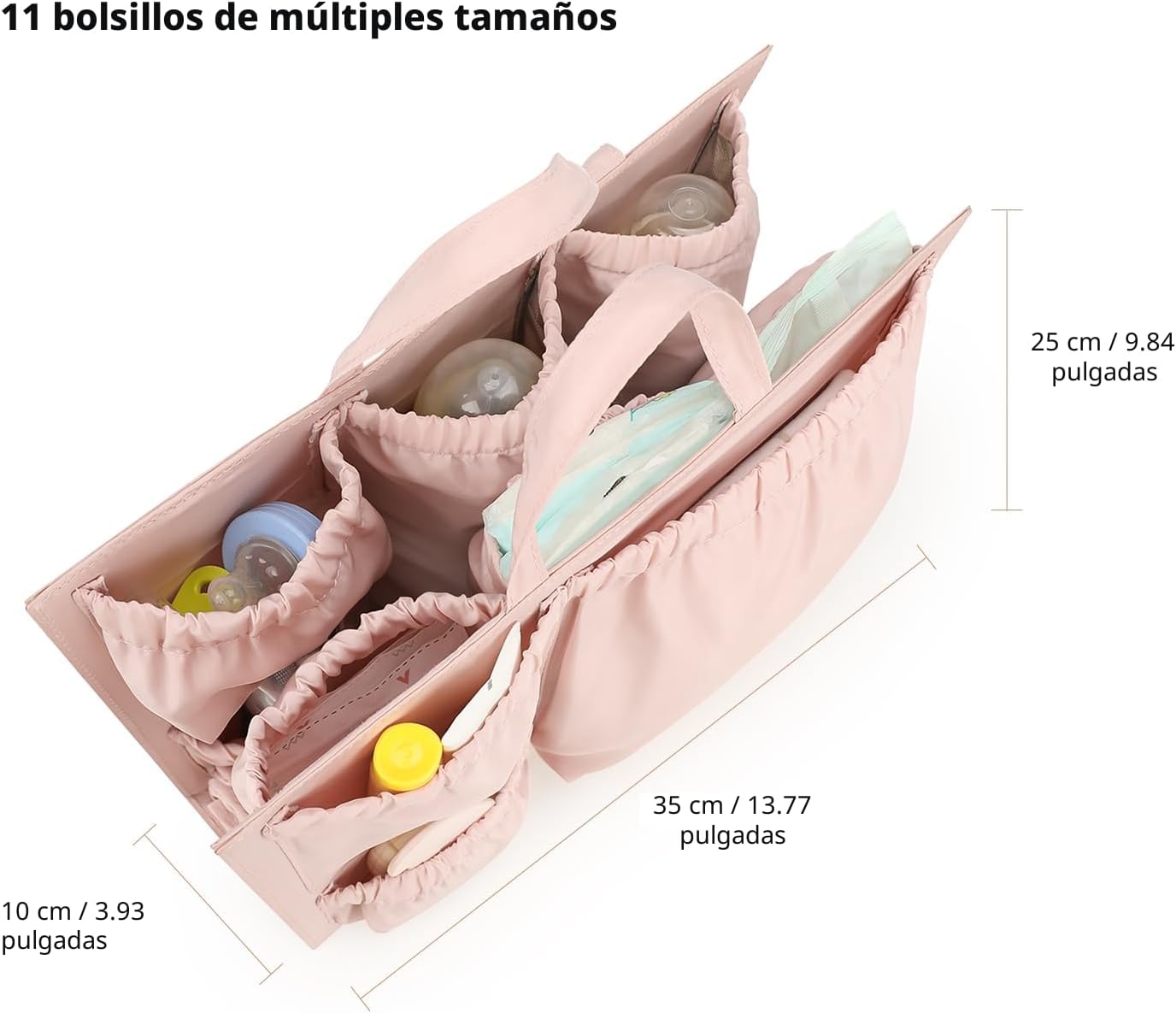 Lmbabter Organizador extraíble con bolsillo aislado, bolsa de pañal...