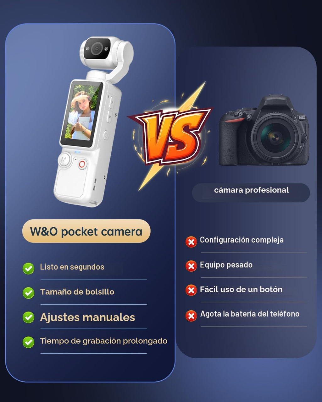 CGXUED Cámara de vlogging, mini videocámara, cámara de video portát...