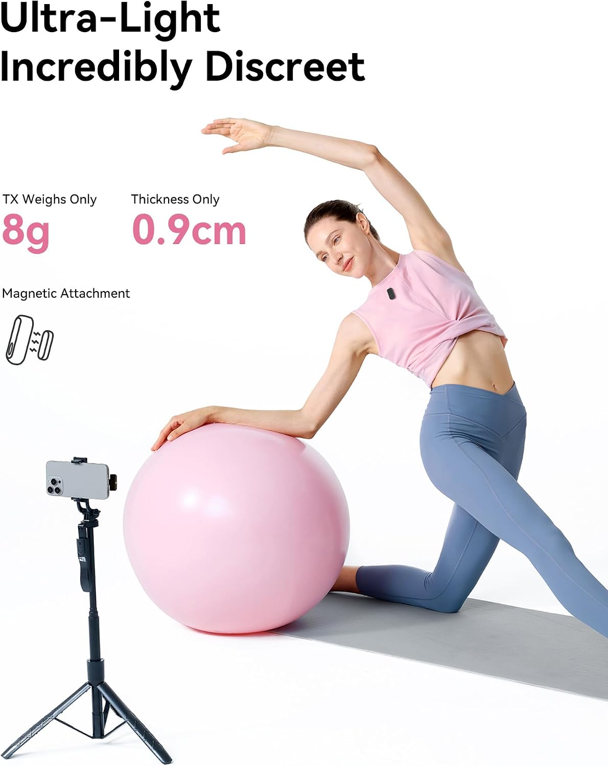 Hollyland Lark A1 Mini micrófono inalámbrico para iPhone y Android,...