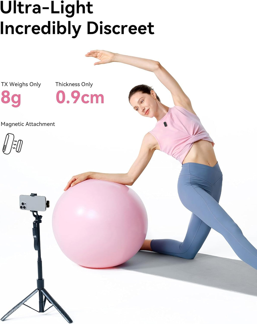 Hollyland Lark A1 Mini micrófono inalámbrico para iPhone y Android,...
