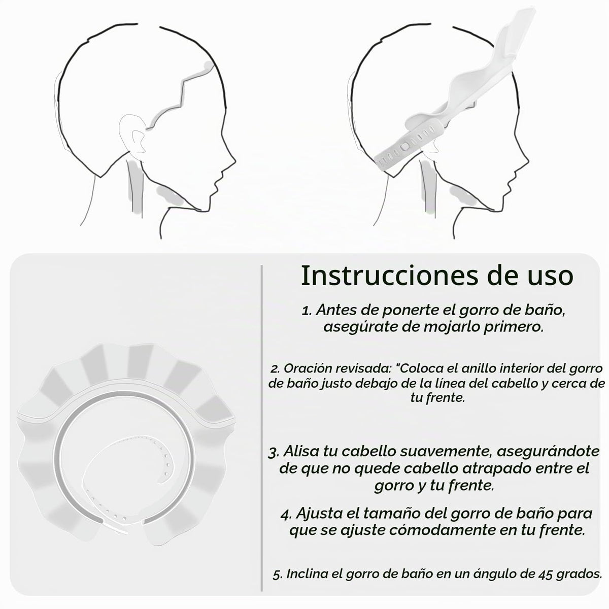 KOMIDK - Gorro de ducha para bebés y niños | Gorro de ducha ajustab...