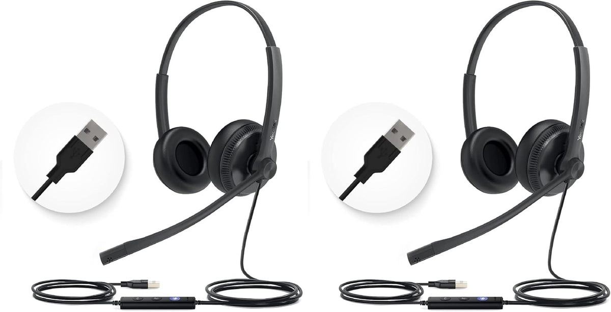 Yealink Auriculares con cable UH34, USB-A, micrófono con cancelació...