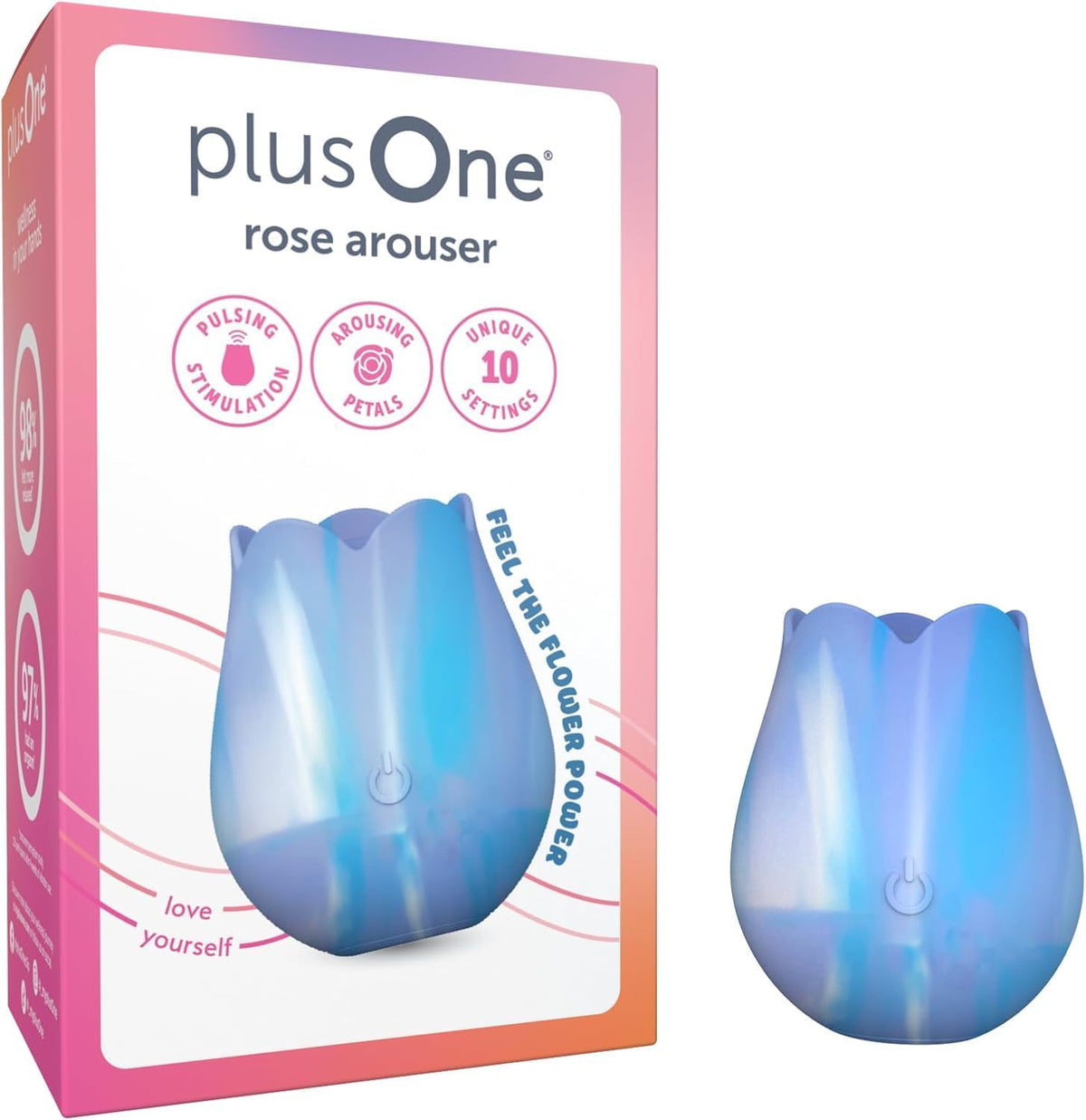 plusOne Vibrador de rosa estimulante del clítoris, edición Groovy T...