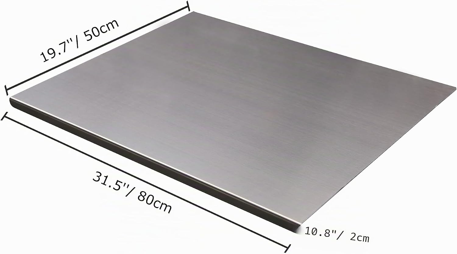 Tabla de cortar de acero inoxidable con borde de encimera, tabla de...