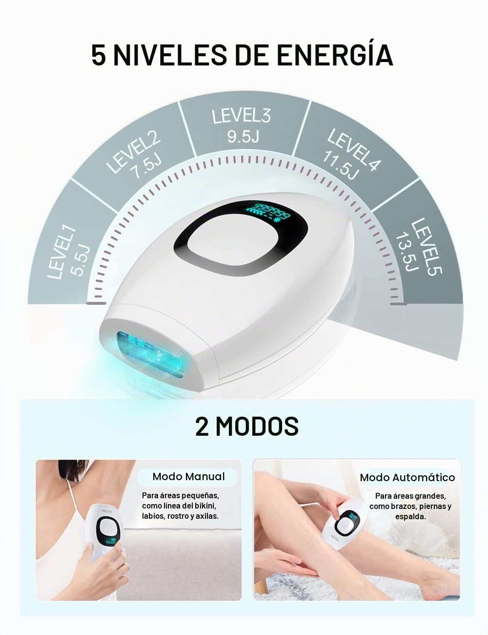 Depilación láser IPL para mujeres y hombres, depiladora facial perm...