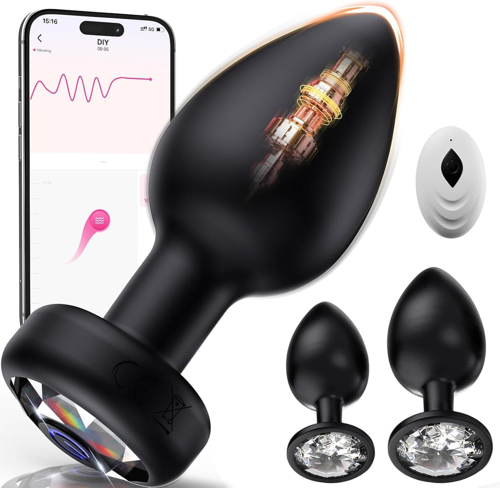 Tapón anal vibrador, tapón anal de silicona para adultos 3 piezas,...