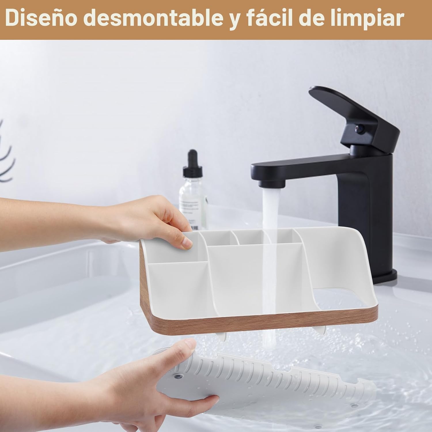 GFWARE Organizador de Encimera de Baño - Desmontable de 7 Ranuras p...