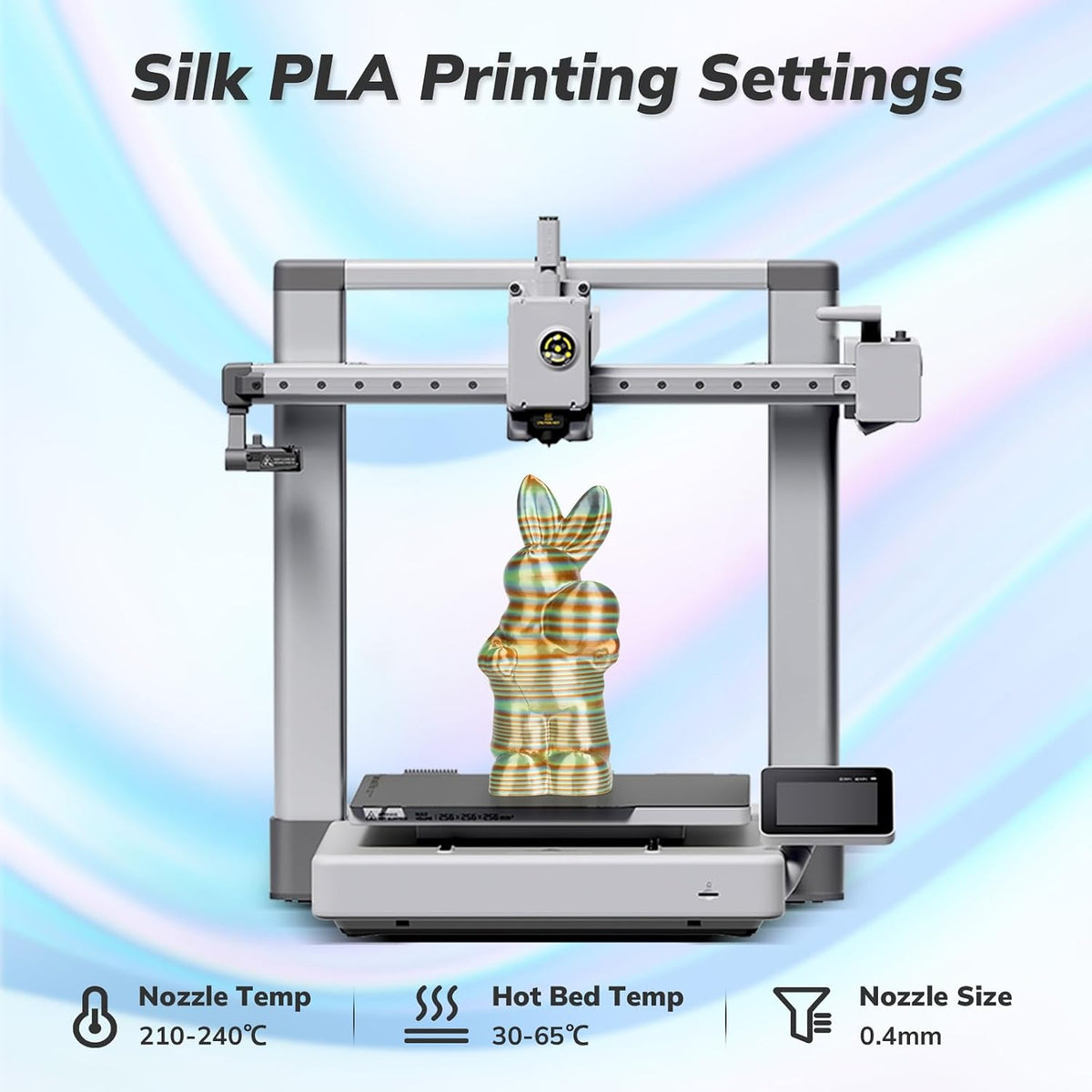 AMOLEN Paquete de filamento PLA para impresora 3D de seda, paquete...