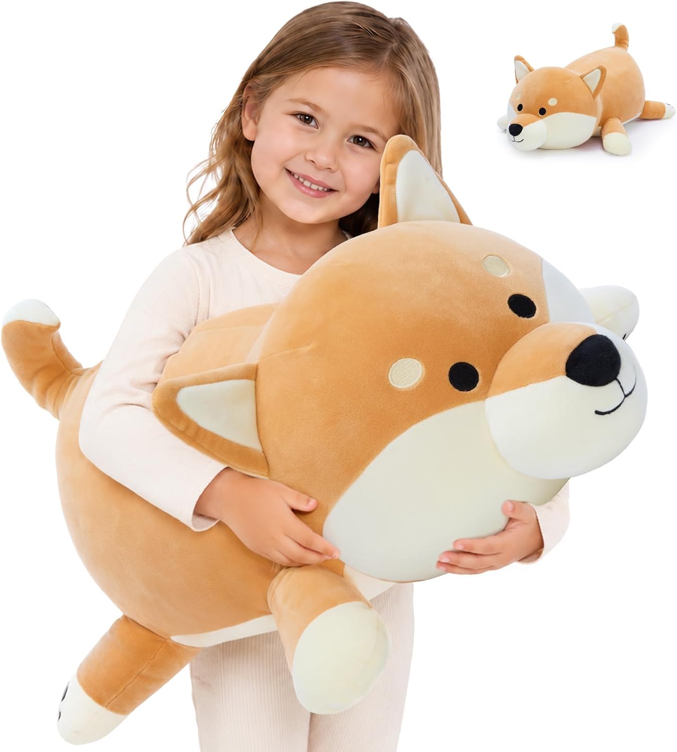 MorisMos Lindo animal de peluche Shiba Inu de 23.6 pulgadas, almoha...
